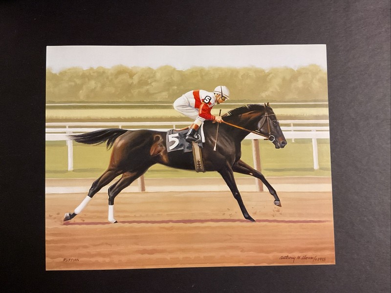 RUFFIAN Photo Oil Painting 10 X 8 Horse Racing 1974 1975 CHAMPION
