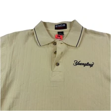 Vintage NWT Yuengling Lager Polo Shirt Mens S Pale Yellow Ribbed 100% Cotton