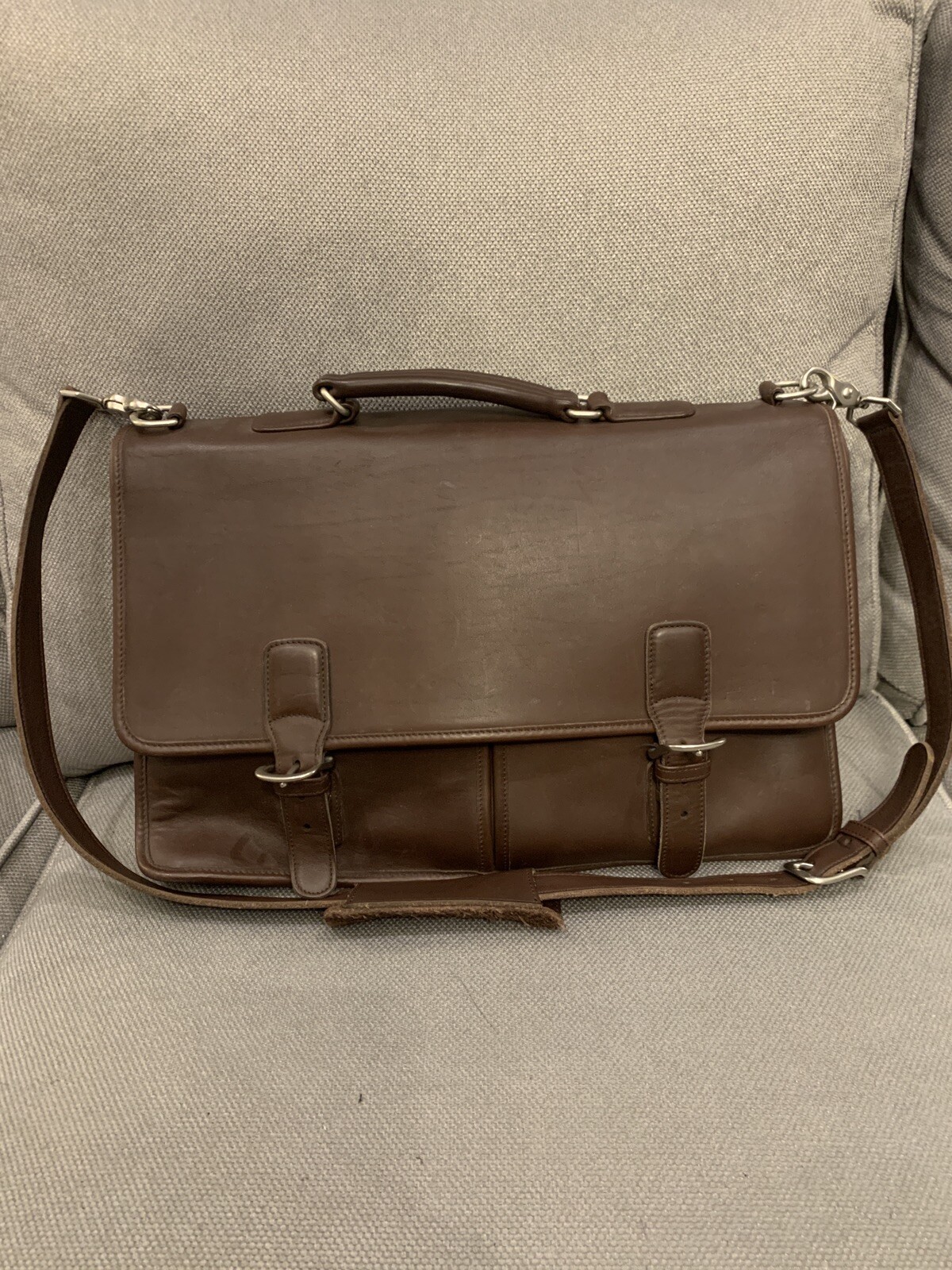 Coach Saddlebag Briefcase Brown Leather 16x11x3 Gem