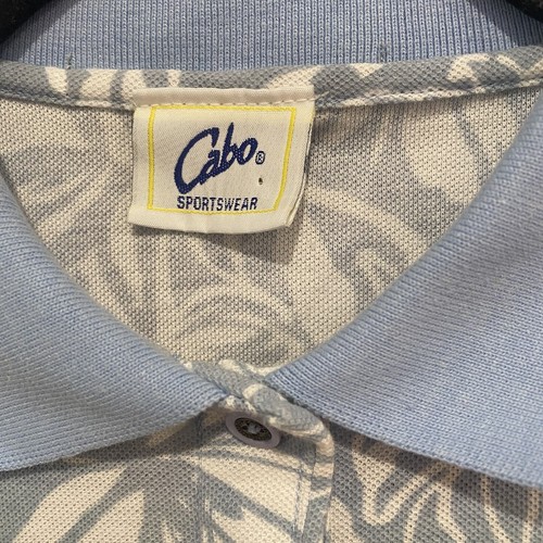 Vintage Cabo Sportswear Palm Springs Floral Polo Shirt XL Light Blue and White - Picture 5 of 10
