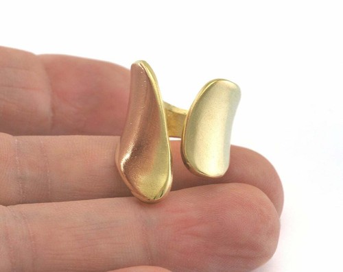 Ring Adjustable Ring Raw Brass or Gold, Silver Plated Women statement ring - Picture 5 of 10