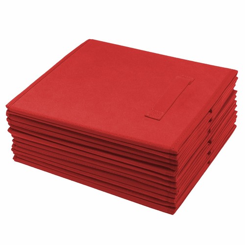 Set 6 Red Cube Storage Bins Foldable Fabric Basket Drawers Organizer Container - Picture 3 of 6