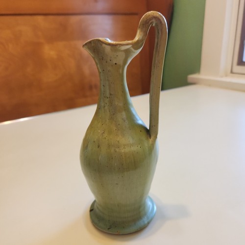 Vintage North State Keramik grüner Krug Vase Sanford, N. Carolina Handarbeit 8 1/2" - Bild 3 von 13