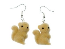 Squirrel Earrings Miniblings Pendant Forest Rodent Autumn Nature Flock Beige