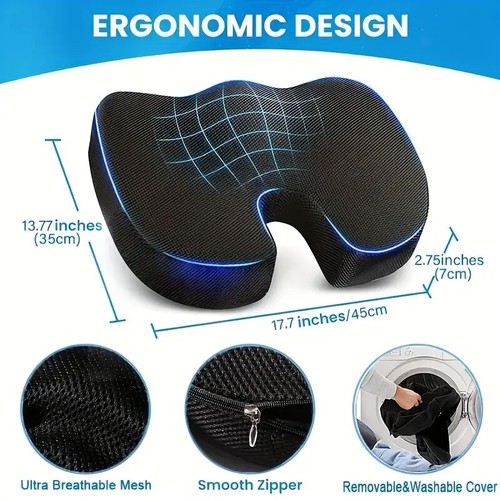 Coccyx Orthopedic Memory Foam Seat Cushion Lumbar Back Pillow Pain Relief Car - Picture 6 of 16