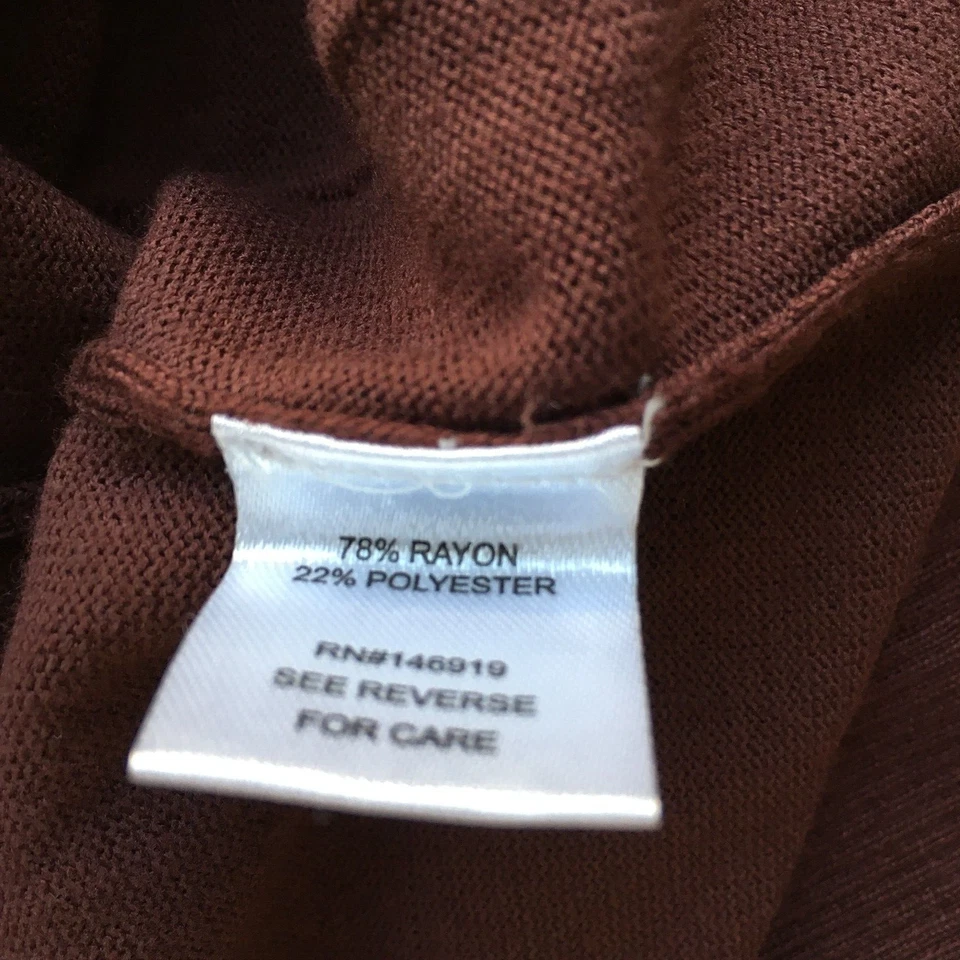Cárdigan tejido manga dolman dobladillo alto bajo marrón talla pequeña Rachel Roy nuevo con etiquetas Foto 3 de 4