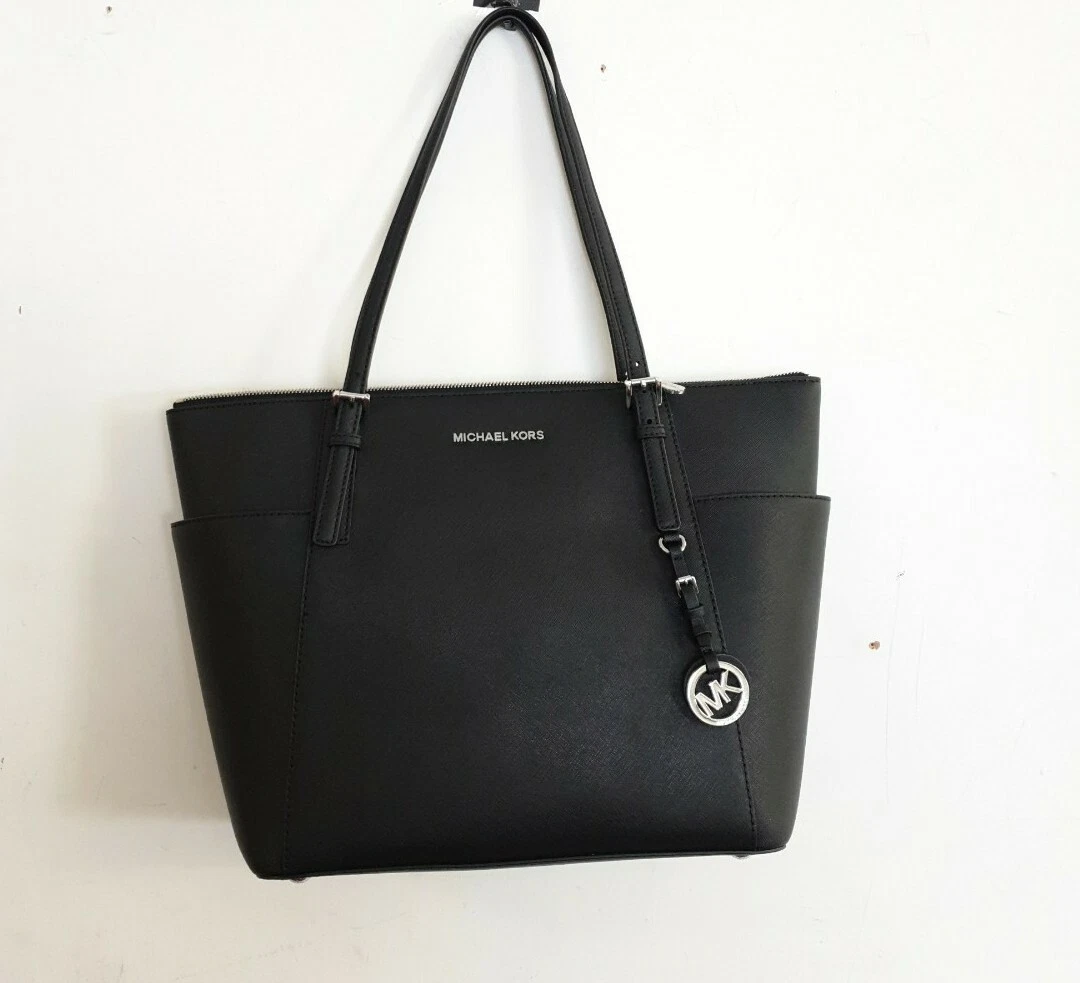 Michael Kors Jet Set Ladies Large Black Leather Tote Bag