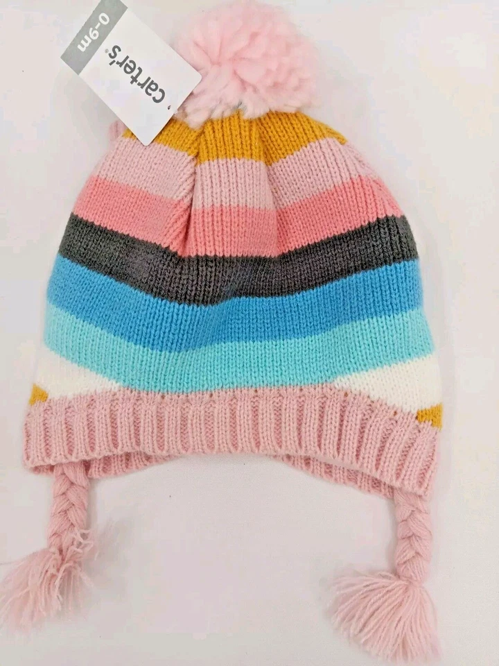 Carter's Mädchen Farbe Streifen Wintermütze und Fäustlinge Set - 0-9 Monate AF10