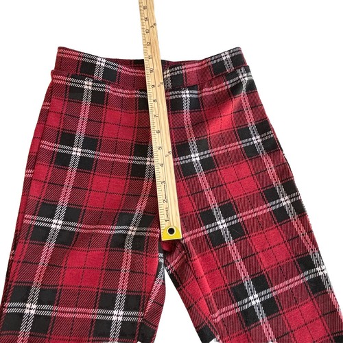 Forever 21 Red Plaid Knit Pants Elastic Waist Women’s Size XS - Picture 6 of 8