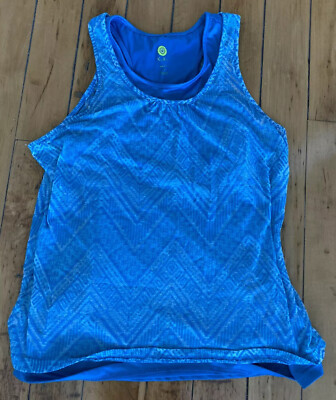 KiwiKate Two Layer Blue Womens Tank Top Medium