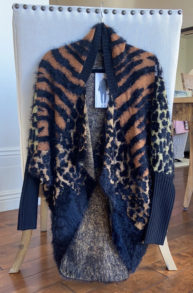 Max Sport open front cocoon style fuzzy sweater Shawl NWT sz L XL 370 60 OFF