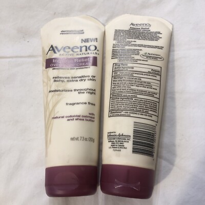 2x Aveeno Intense Relief Overnight Cream Relieves Sensitive/Itchy Extra Dry Skin