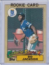BO JACKSON ROOKIE CARD 1987 Topps VINTAGE BASEBALL RC Royals Raider Football 