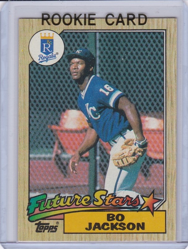 BO JACKSON ROOKIE CARD 1987 Topps VINTAGE BASEBALL RC Royals Raider Football 