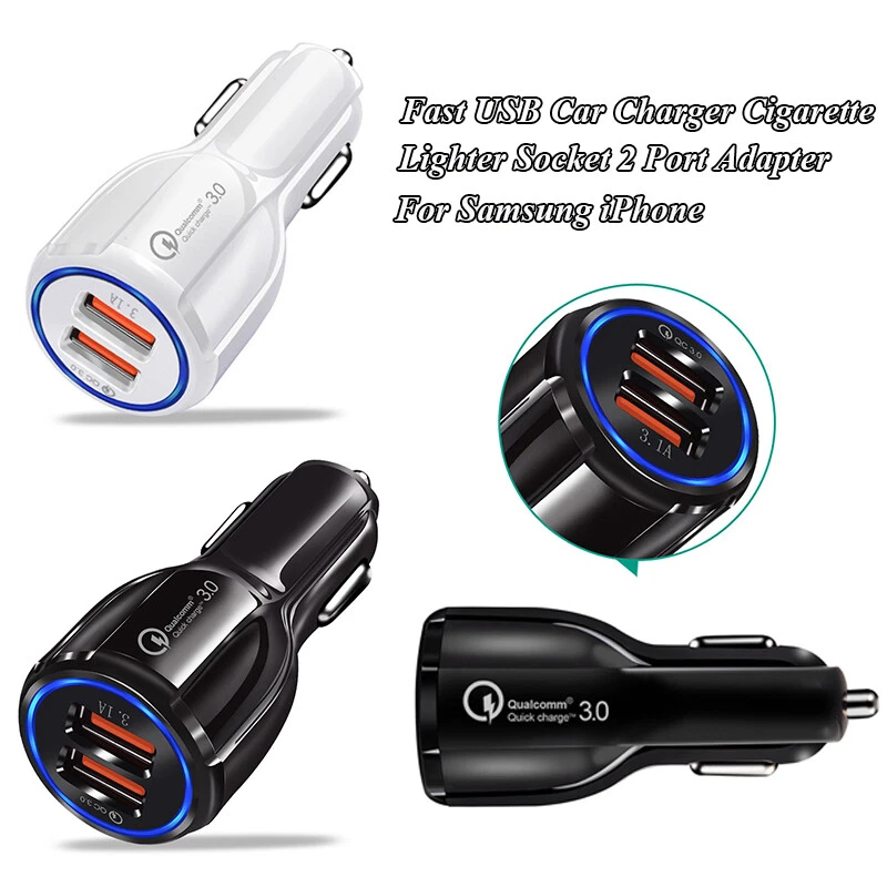 Veloce USB Auto Caricabatterie Accendisigari Presa 2 Porta Adapter per  Samsung