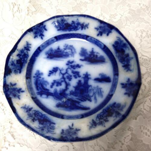 Antique,Rare,Wegdwood Chapoo,Variant Flow Blue Willow,10.5in Wall Display Plate - Picture 5 of 8