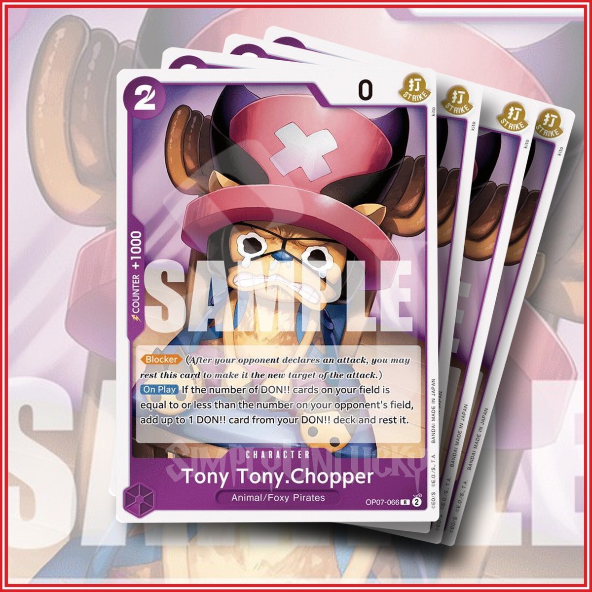 ONE PIECE TCG: Tony Tony.Chopper OP07-066 x4 Rare | 500 Years in