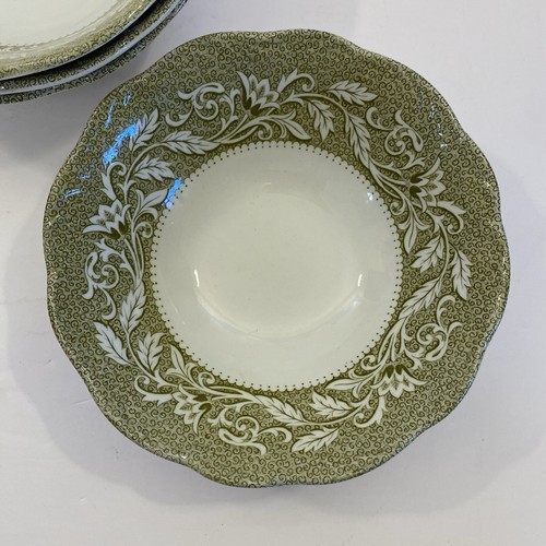 J&G Meakin Renaissance Green Ironstone Coupe Cereal Bowls - Set Of 4 - Picture 2 of 6