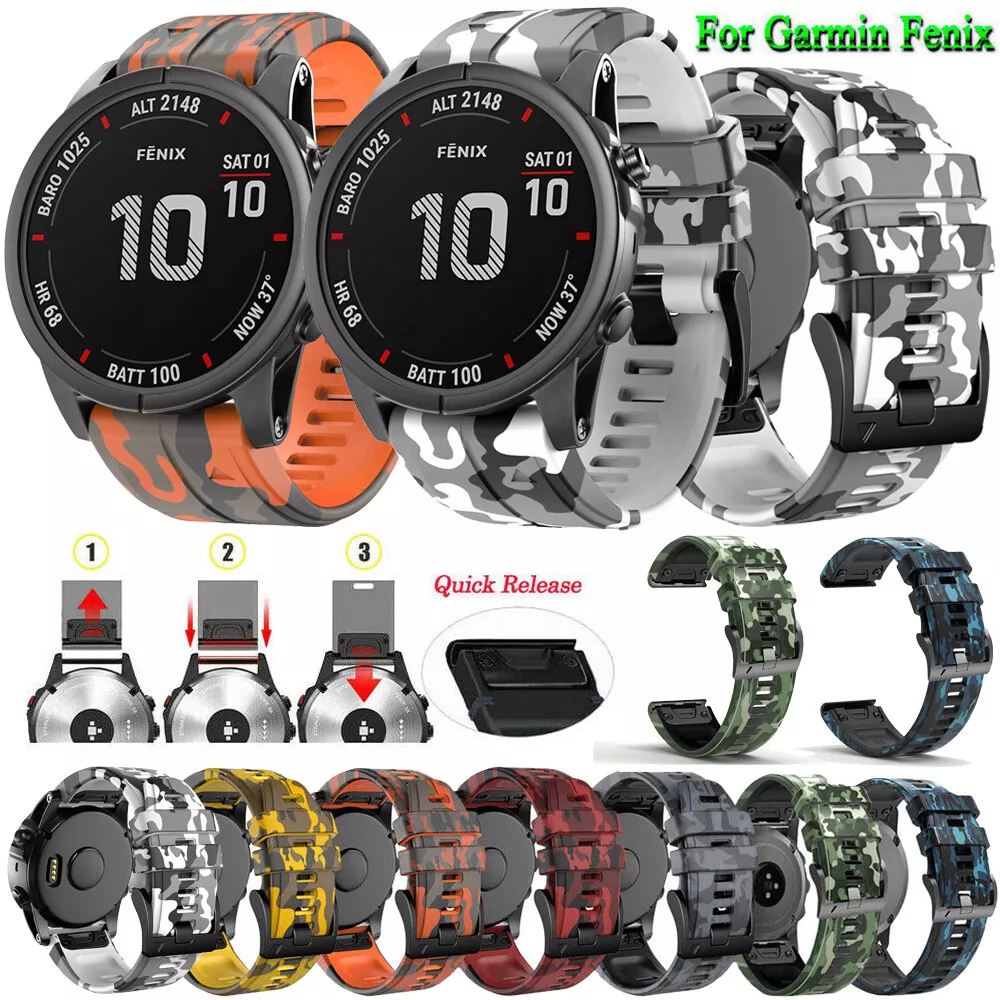 Camouflage Silicone Band Strap for Garmin Fenix 5 X Plus 6X 6 Pro 7 7X Epix2 3HR