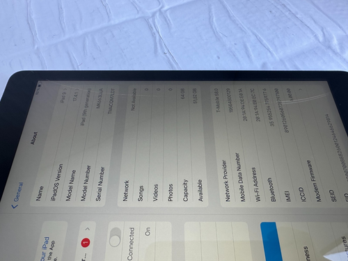 Apple iPad 9. Gen 64GB Wi-Fi + 5G Unlocked Grau Haarlinien Riss Hairline Crack - Bild 8 von 13