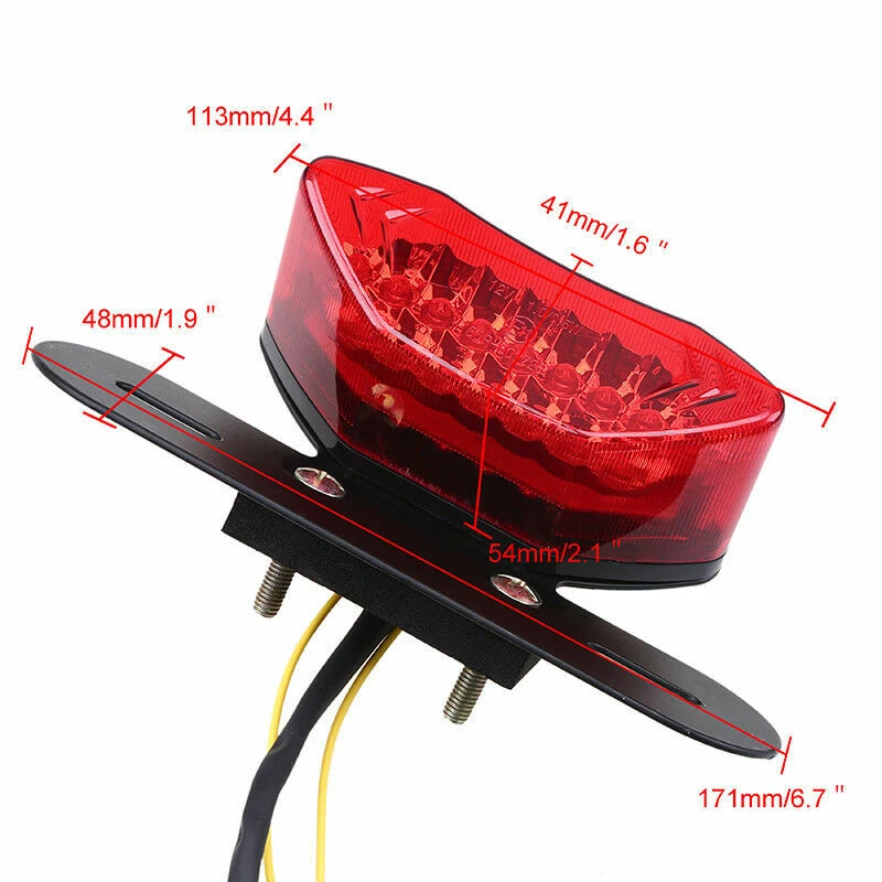 Placa de licença de luz de freio traseira integrada traseira de motocicleta para Harley Cafe Racer - Imagem 3 de 4