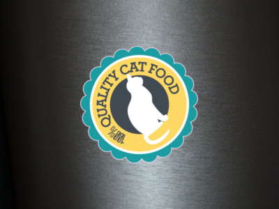 1 x Sticker 100% Quality Cat Food Cat Food Food Sticker Fun Gag