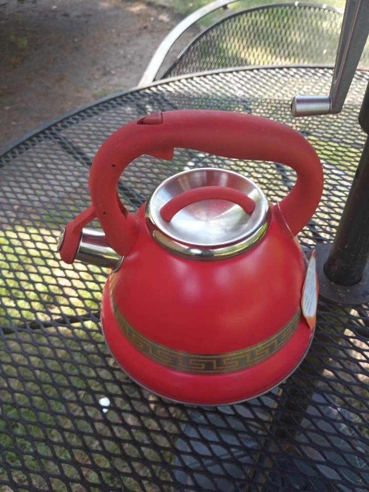 Tetera silbante de acero inoxidable de diseño alemán Pofann Foto 3 de 4