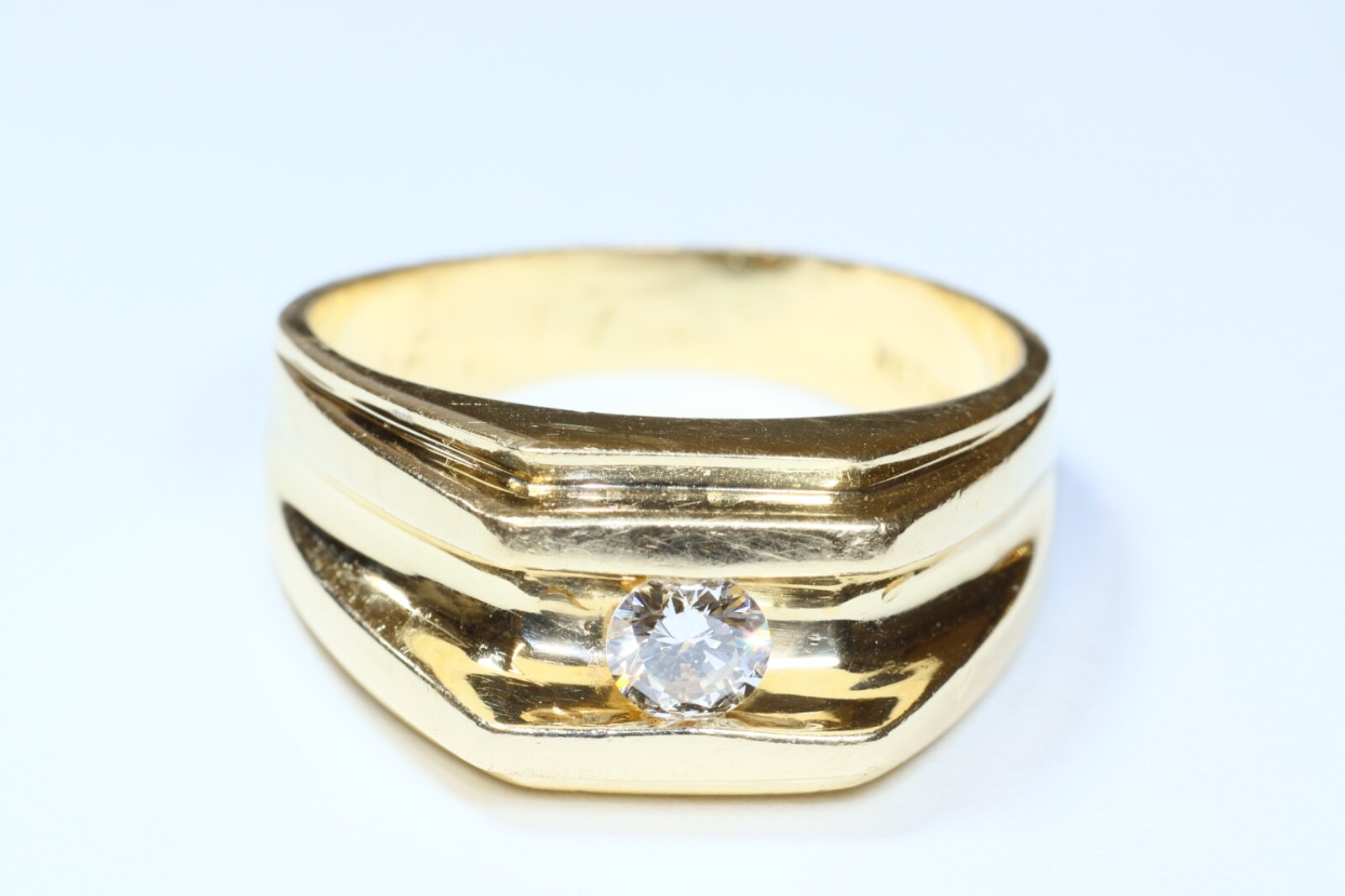 Mens Diamond “natural” solitaire Ring, Stunning 1… - image 2