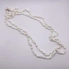 Vintage White Milk Glass Beaded Long Necklace 56”