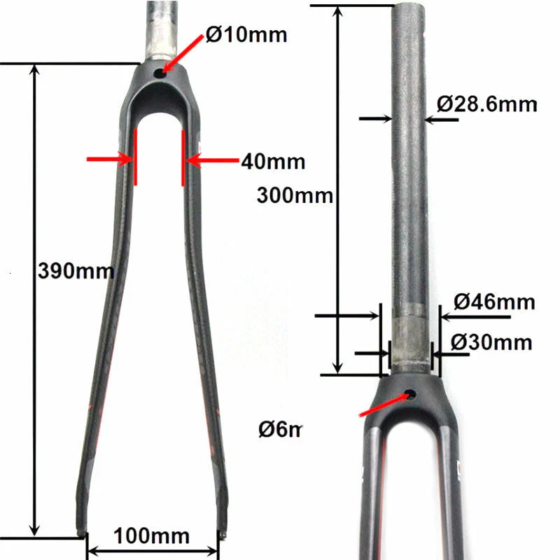 Road bike fork sale sizes
