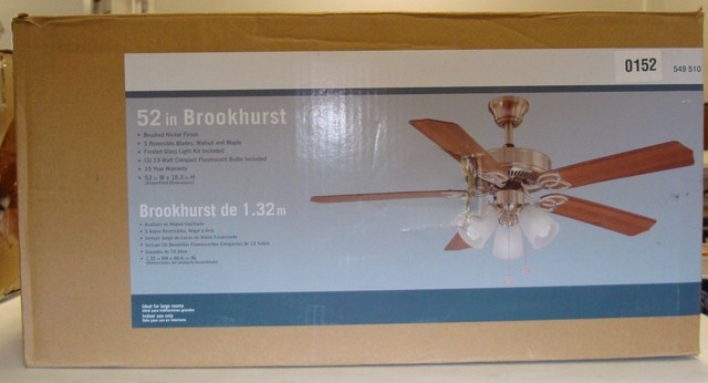 Hampton Bay Brookhurst 52 In Brushed Nickel Ceiling Fan Yg268 Bn