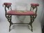 vintage heavy cast iron needle point topped bench