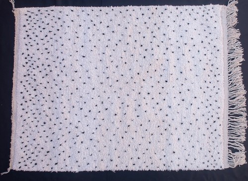 Handmade Polka Dots Wool Moroccan Rug – Thick Beni Ourain Berber Dotted Carpet