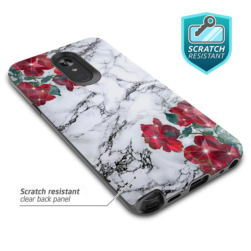 For LG Stylo 5 Hybrid Dual Layer Slim Laser Glitter Sparkle Graphic Case - Image 3 of 4