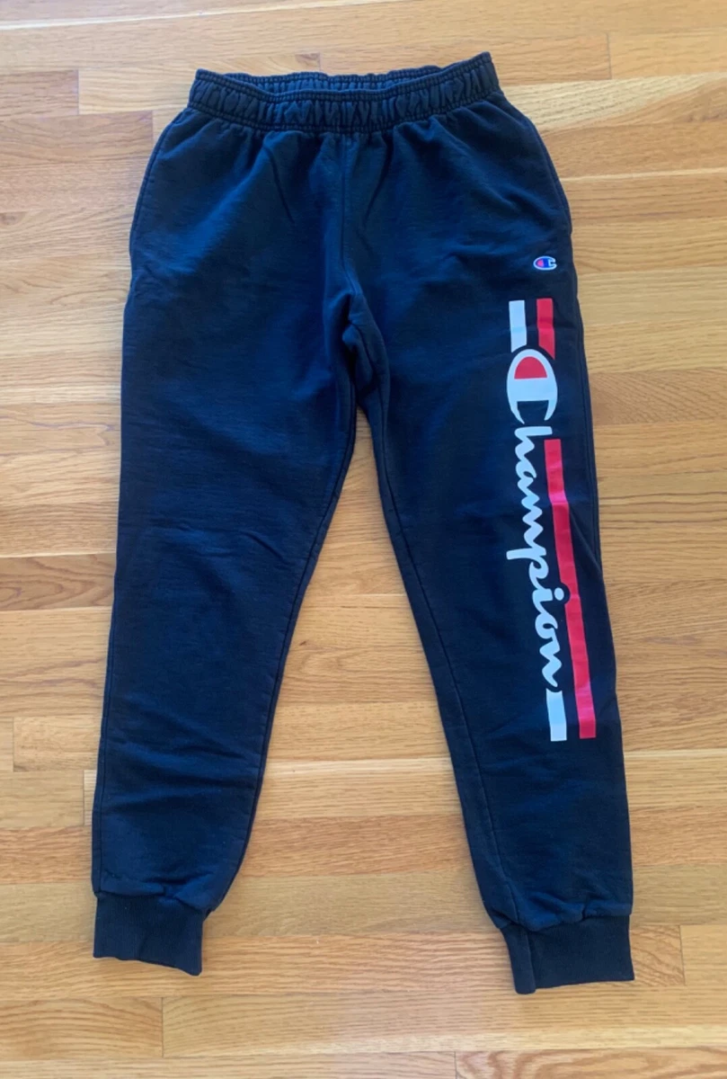 Champion Mens Big Boys Black Logo Tracksuit Activewear M | eBay