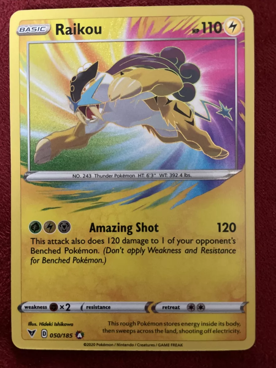 RAIKOU 50/185 VIVID VOLTAGE Pokemon- AMAZING RARE HOLO- MINT-PACK FRESH