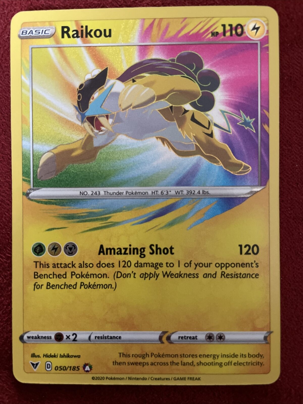 Carta Pokemon Raikou Lendário Voltagem Vívida