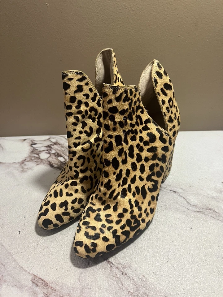 Steve Madden Mujer EE. UU. 7M Estampado Leopardo Botines Cuero Genuino/Cabello de Vaca Foto 2 de 4