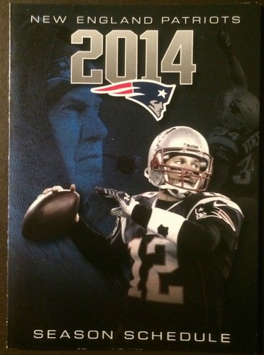 New England Patriots 2014 NFL pocket schedule - Tom Brady - Bud Light