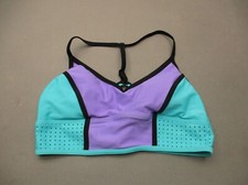 Brooks Size M Womens Blue Purple Lined Wireless Pull On Bikini Top 6N