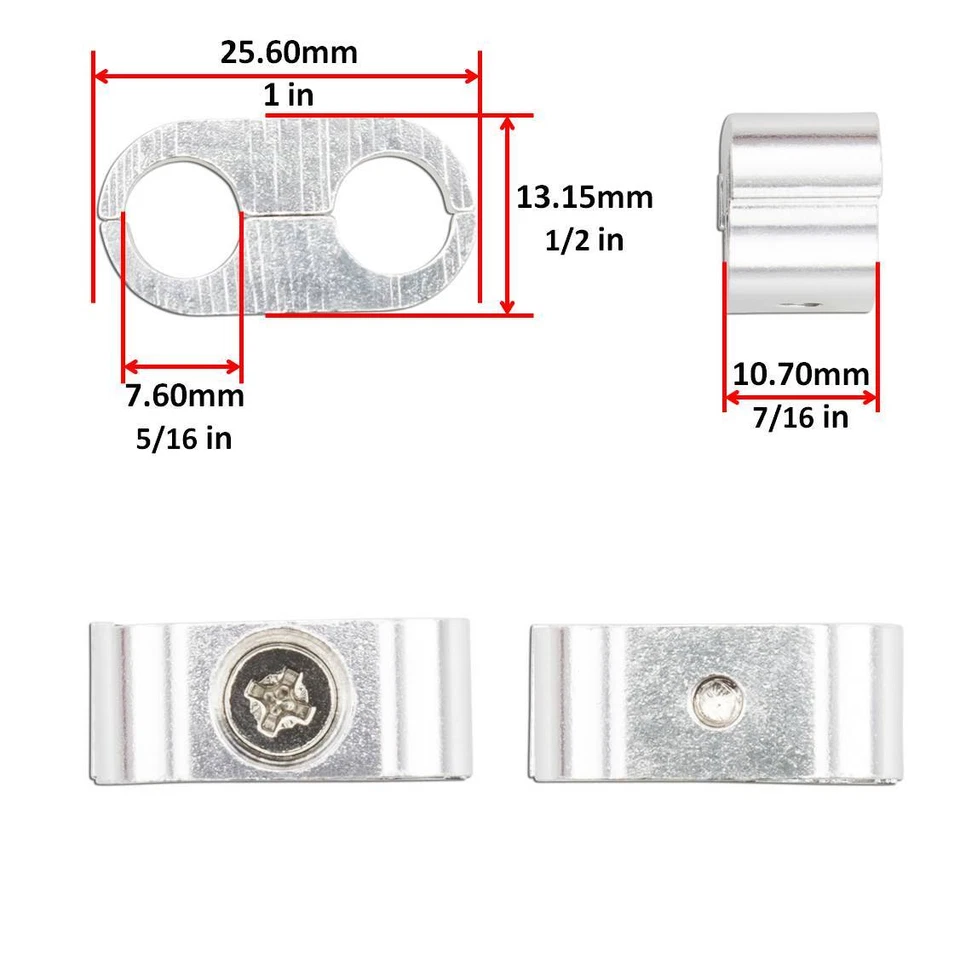 Abrazadera de cable de acelerador plateada universal clasificador espaciador de línea de freno para motocicleta Foto 2 de 3