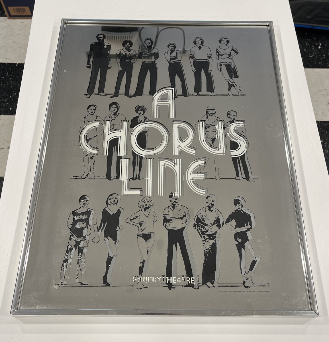 RARE ORIGINAL A CHORUS LINE SILVER MIRROR 1977 BROADWAY SHUBERT