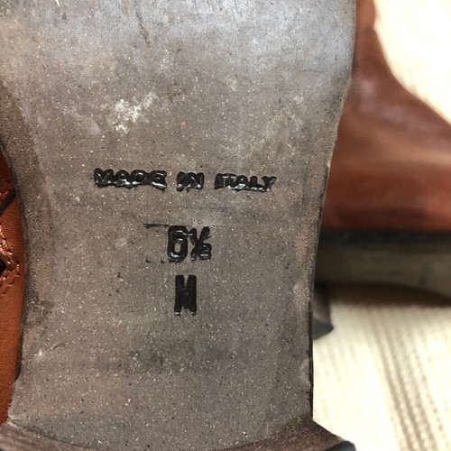 Sesto Meucci Boomer Riding Boots Size 6.5M Brown Italian Leather Accent Buckles - Picture 4 of 9