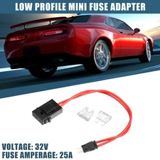 32V Mini Fuse Adapter Tap Fuse Kit with 2pcs 25A Blade Style Fuses for Cars