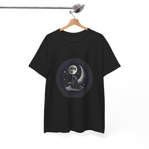 Moon Gazer Design T-Shirt Unisex Heavy Cotton Tee - Picture 5 of 11