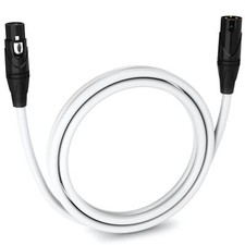 LyxPro Microphone 6 feet XLR Cable, Male to Female, 3 Pin Mic Cable, White