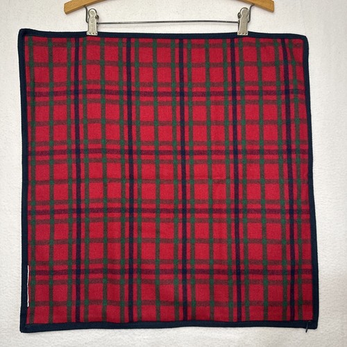RALPH LAUREN WOOL TARTAN Red Navy Green PLAID Pillow Cover 20 X 20 EUC! - Picture 3 of 8