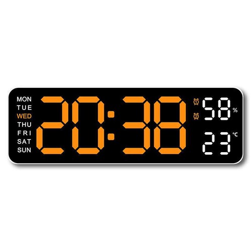 Large LED Digital Wall Desk Clock Desk Alarm Clock Temperature Date Week Display - Picture 22 of 22