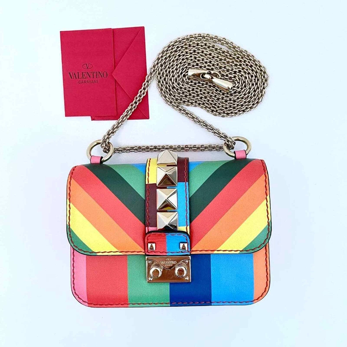 1973 Rainbow Mini Lock Bag Rockstud Mulitcolor Striped | eBay