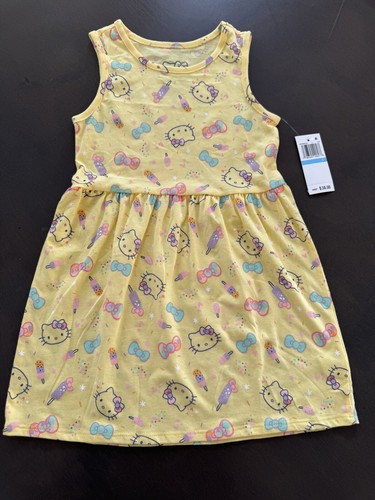Hello Kitty Sleeveless Tank Hello Kitty Print Dress Girls 5 Yellow Pullover gift